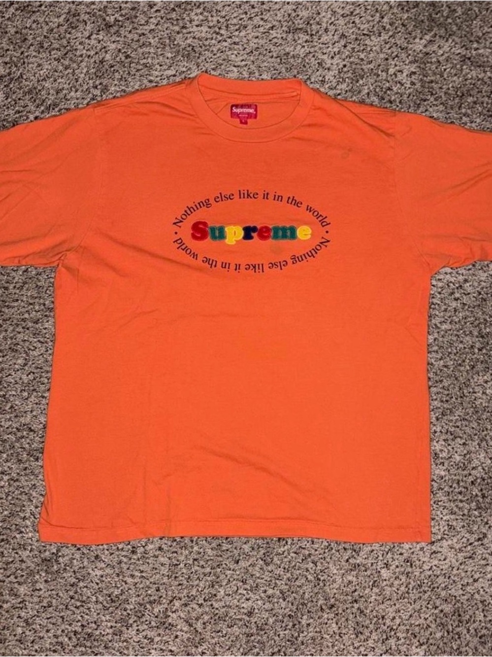 Supreme Orange Multicolor Logo Tee